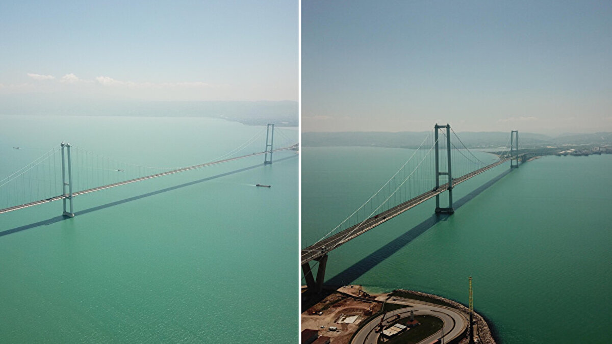 Önceki yıllarda müsilaj ve sanayi atıkları nedeniyle çeşitli renklere bürünen İzmit Körfezi, bu kez turkuaz rengini aldı.