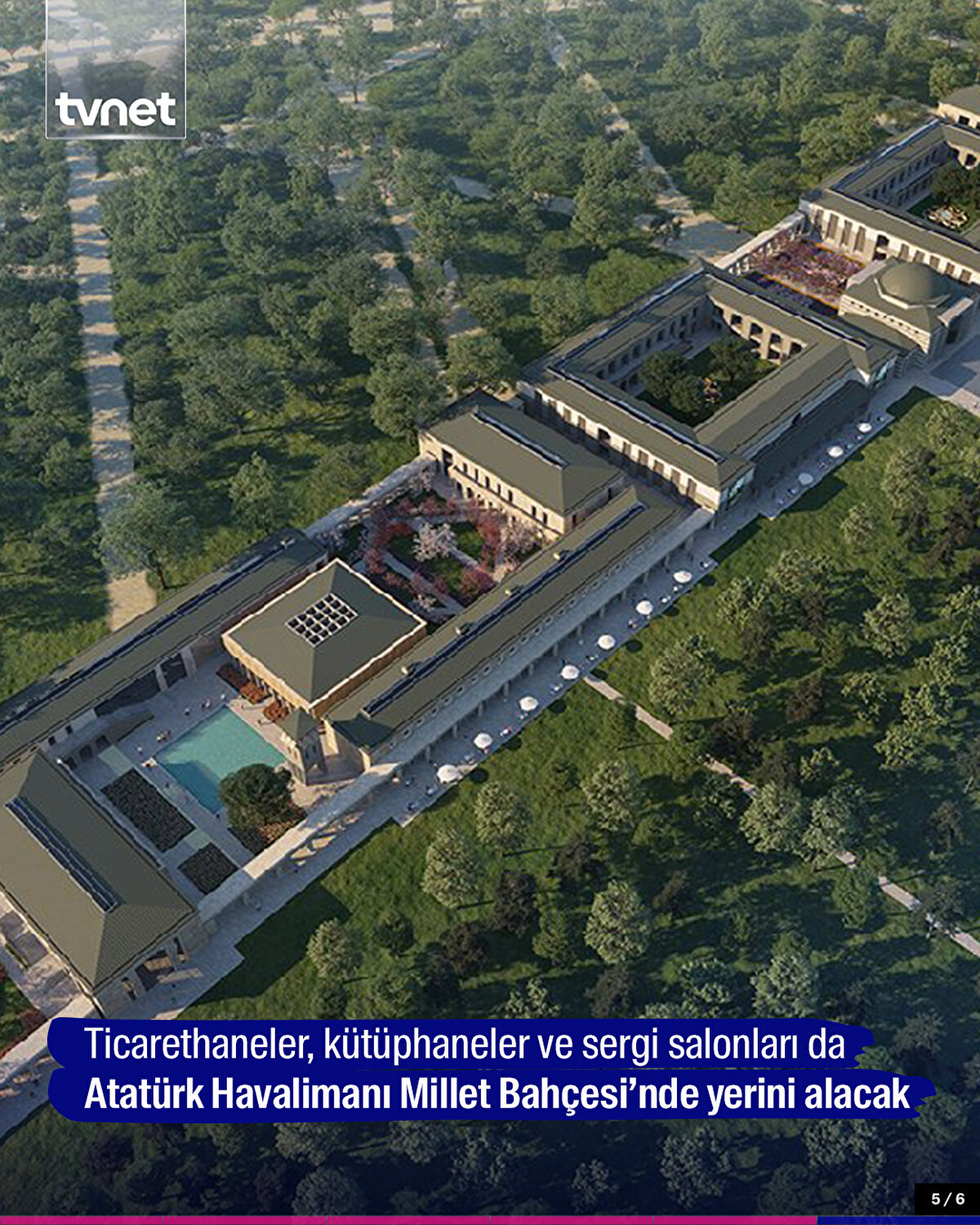 Ticarethaneler, kütüphaneler ve sergi salonları da Atatürk Havalimanı Millet Bahçesi’nde yerini alacak