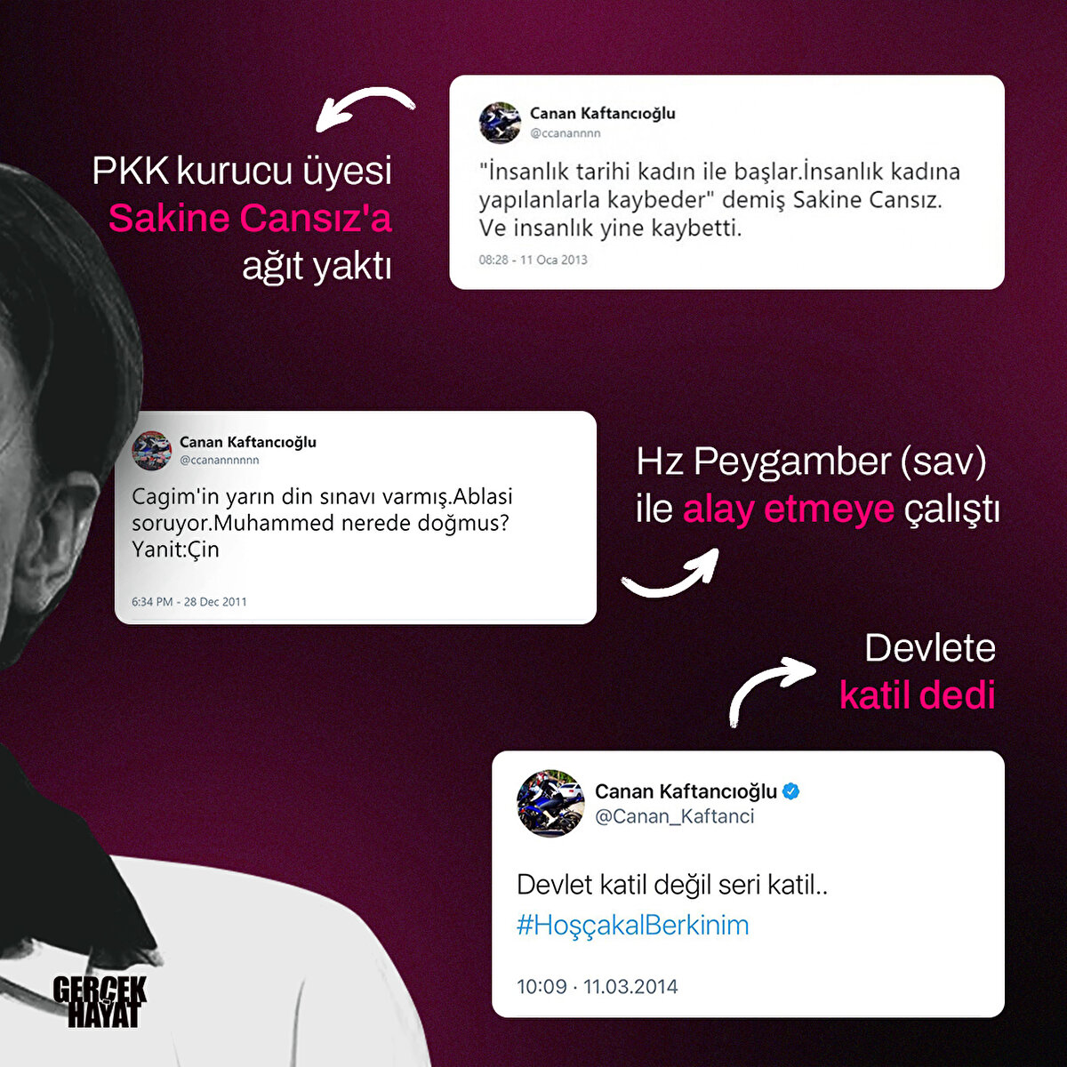 PKK kurucu üyesi Sakine Cansız'a ağıt yaktı. Hz Peygamber (sav) ile alay etmeye çalıştı