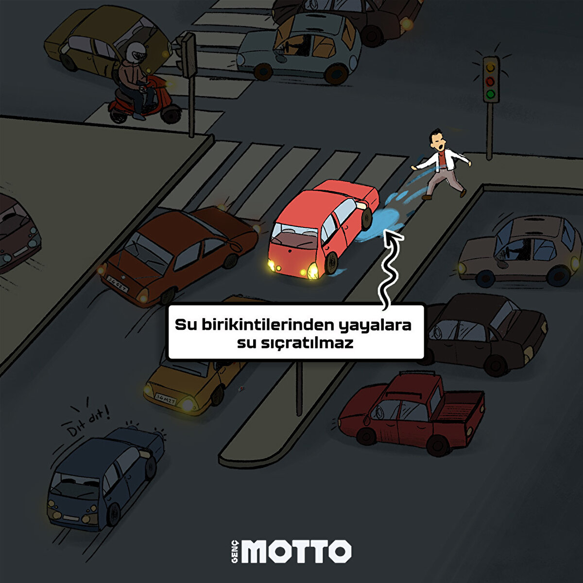 Su birikintilerinden yayalara su sıçratılmaz 