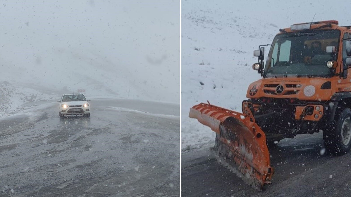 Van'da dün başlayan ve aralıklarla etkili olan sağanak, yüksek kesimlerde yerini kar yağışına bıraktı.