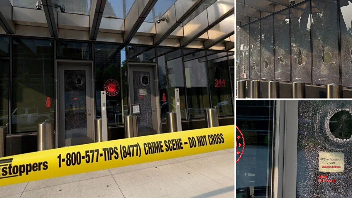 Edinilen bilgiye göre, sabaha karşı 03.14'te kimliği belirsiz bir kişi, elinde demir levyeyle binanın alt katındaki bazı camları kırdı.