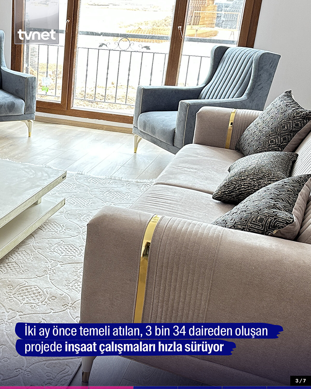 İki ay önce temeli atılan, 3 bin 34 daireden oluşan projede inşaat çalışmaları hızla sürüyor