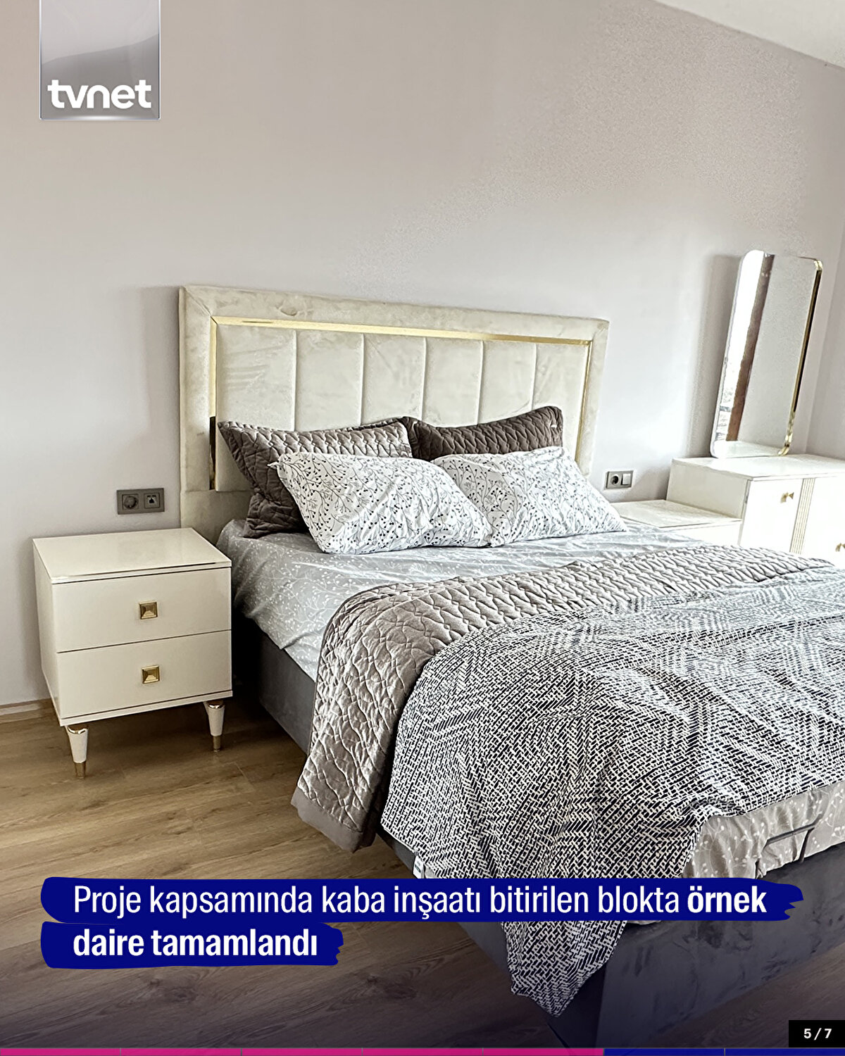 Proje kapsamında kaba inşaatı bitirilen blokta örnek daire tamamlandı