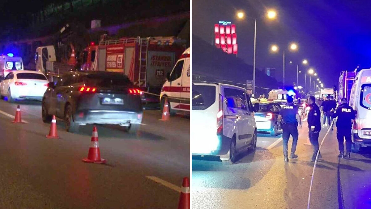E-5 Karayolu Küçükyalı mevkisi Ankara istikametinde seyreden 34 NB 1182 plakalı aracın sürücüsü Atilla Mert Ç, yol kenarında çalışma yapan İBB işçilerine çarptı.<br>