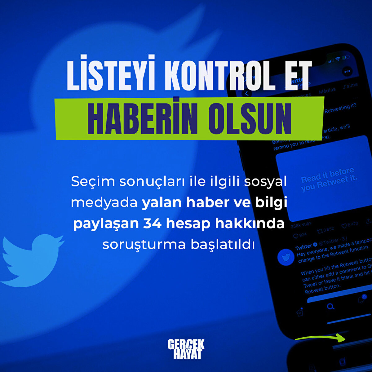 Se&#231;im sonu&#231;ları ile ilgili yalan haber paylaşan 34 hesap hakkında soruşturma başlatıldı