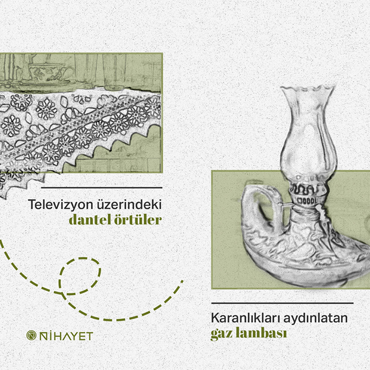 Televizyon üzerindeki dantel örtüler
