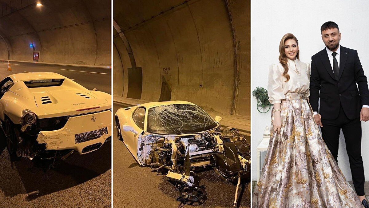 Sosyal medya fenomeni Ünal Turan ve yanında oturan nışanlısı şarkıcı Ceylan Koynat, dün gece saatlerinde Cebeci Tüneli'nde otomobille hız denemesi yaparken lastiği patladı.