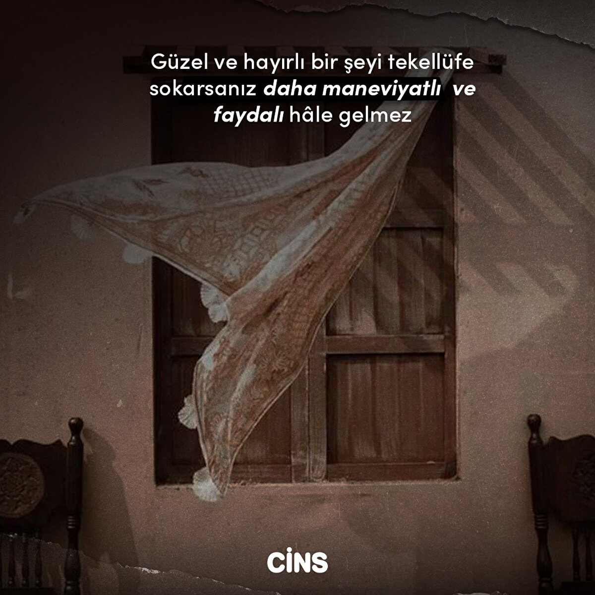 Güzel ve hayırlı bir şeyi tekellüfe sokarsanız daha maneviyatlı  ve faydalı hâle gelmez