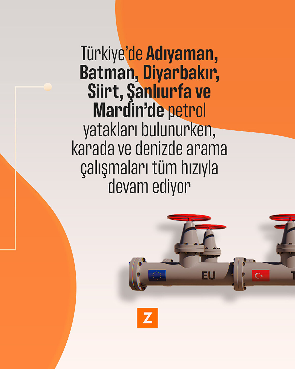 Türkiye’de Adıyaman, Batman, Diyarbakır, Siirt, Şanlıurfa ve Mardin’de petrol yatakları bulunurken, karada ve denizde arama çalışmaları tüm hızıyla devam ediyor