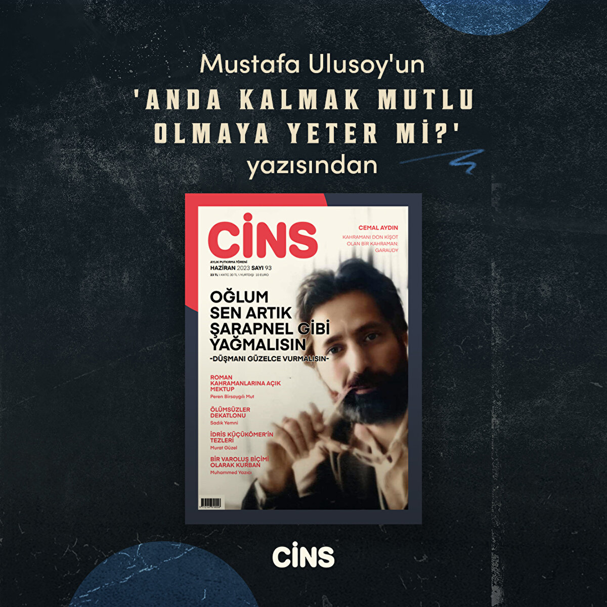 Mustafa Ulusoy'un 'Anda kalmak mutlu olmaya yeter mi?' isimli yazısından 