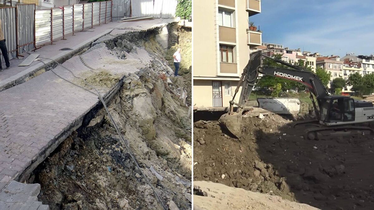 Avcılar'daki Cihangir Mahallesi Salimbey sokak'ta kentsel dönüşüm kapsamında boşaltılan binanın inşaatı için, temel kazısı yapılmaya başladı.