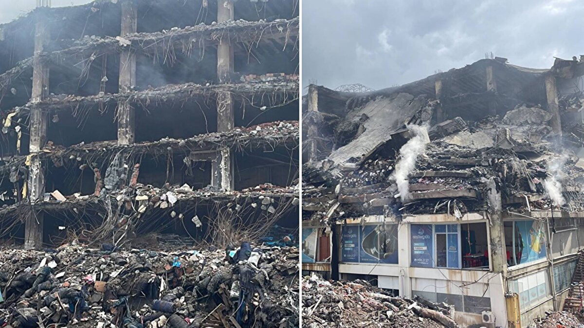 Eski Turgut Özal Caddesi'ndeki 6 katlı fabrikanın çatı katında henüz belirlenemeyen nedenle çıkan yangına müdahale 4. gününde de devam ediyor.