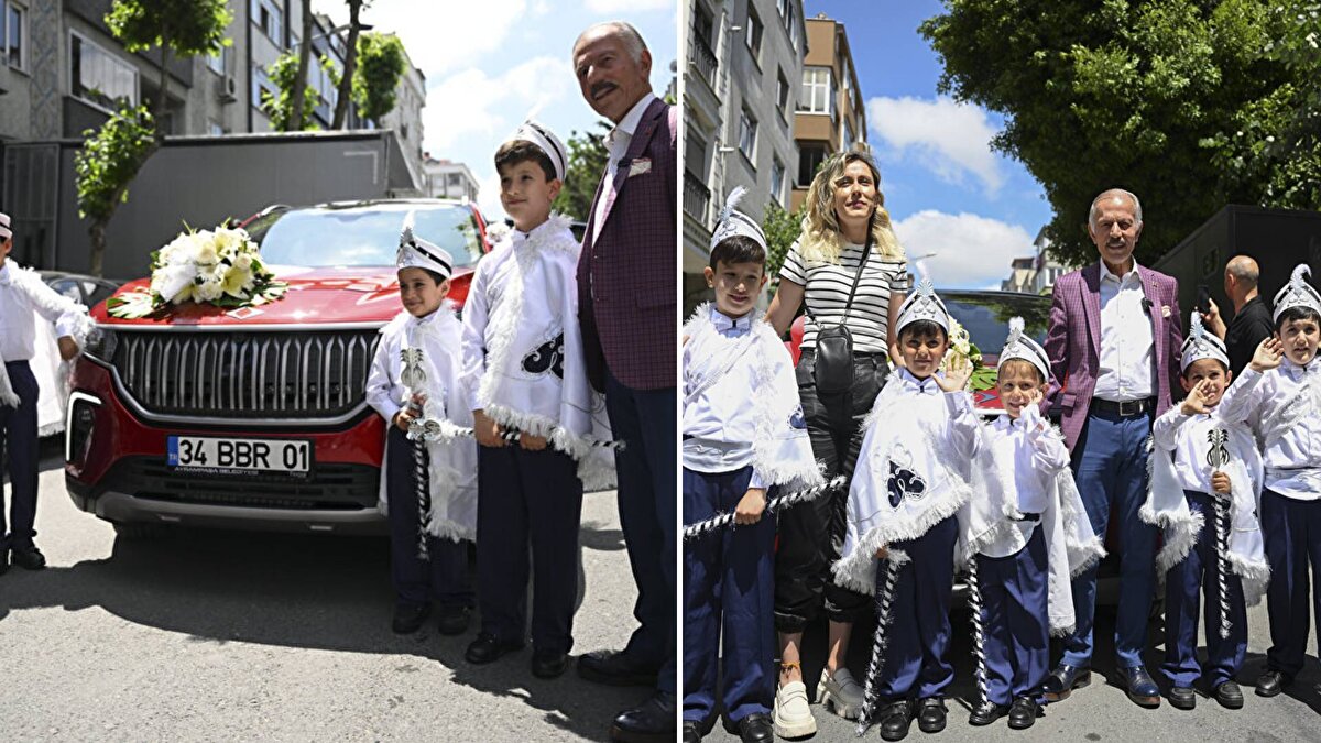 Sünnet olacak çocuklar için konvoy oluşturuldu.