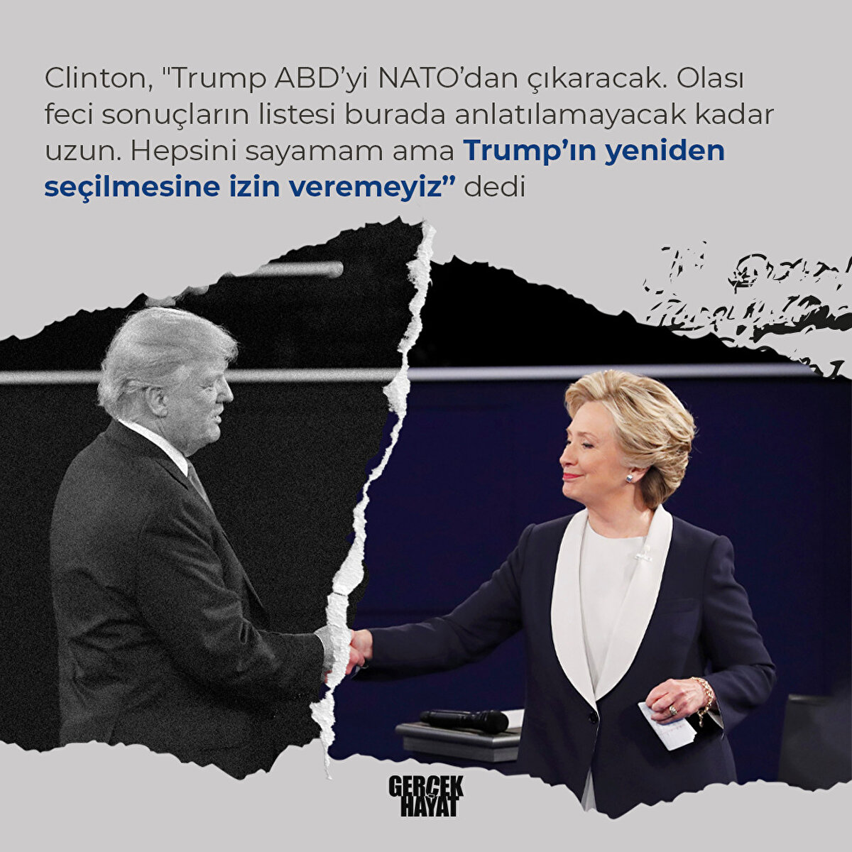 Clinton, "Trump’ın yeniden seçilmesine izin veremeyiz” dedi