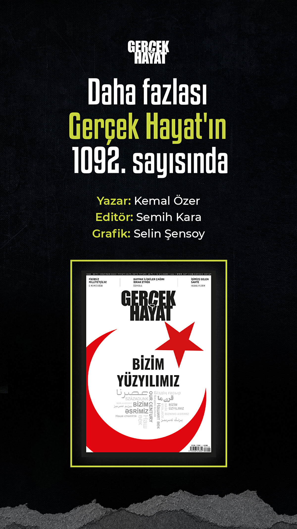 Daha fazlası Gerçek Hayat'ın 1092. sayısında