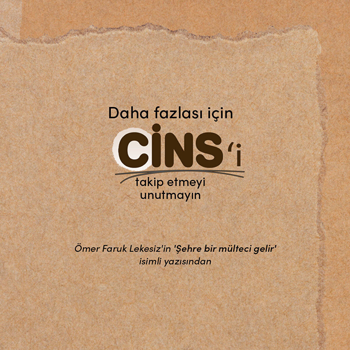 &#214;mer Faruk Lekesiz'in 'Şehre bir m&#252;lteci gelir' isimli yazısından