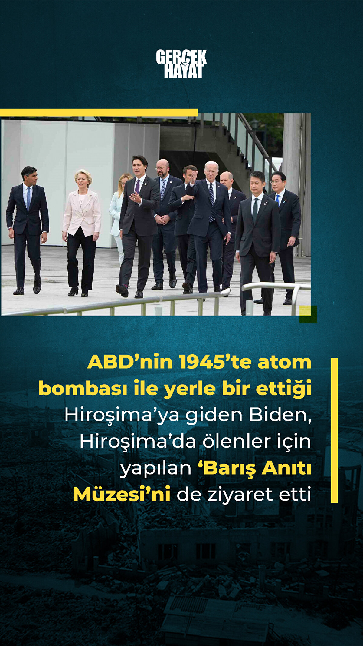 Hiroşima’da ölenler için yapılan ‘Barış Anıtı Müzesi’ni de ziyaret etti