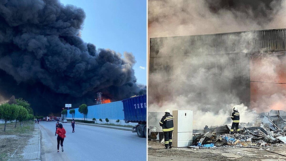 Yunusemre ilçesi Muradiye Organize Sanayi Bölgesi'ndeki geri dönüşüm tesisinde, dün saat 16.30 sıralarında yangın çıktı.