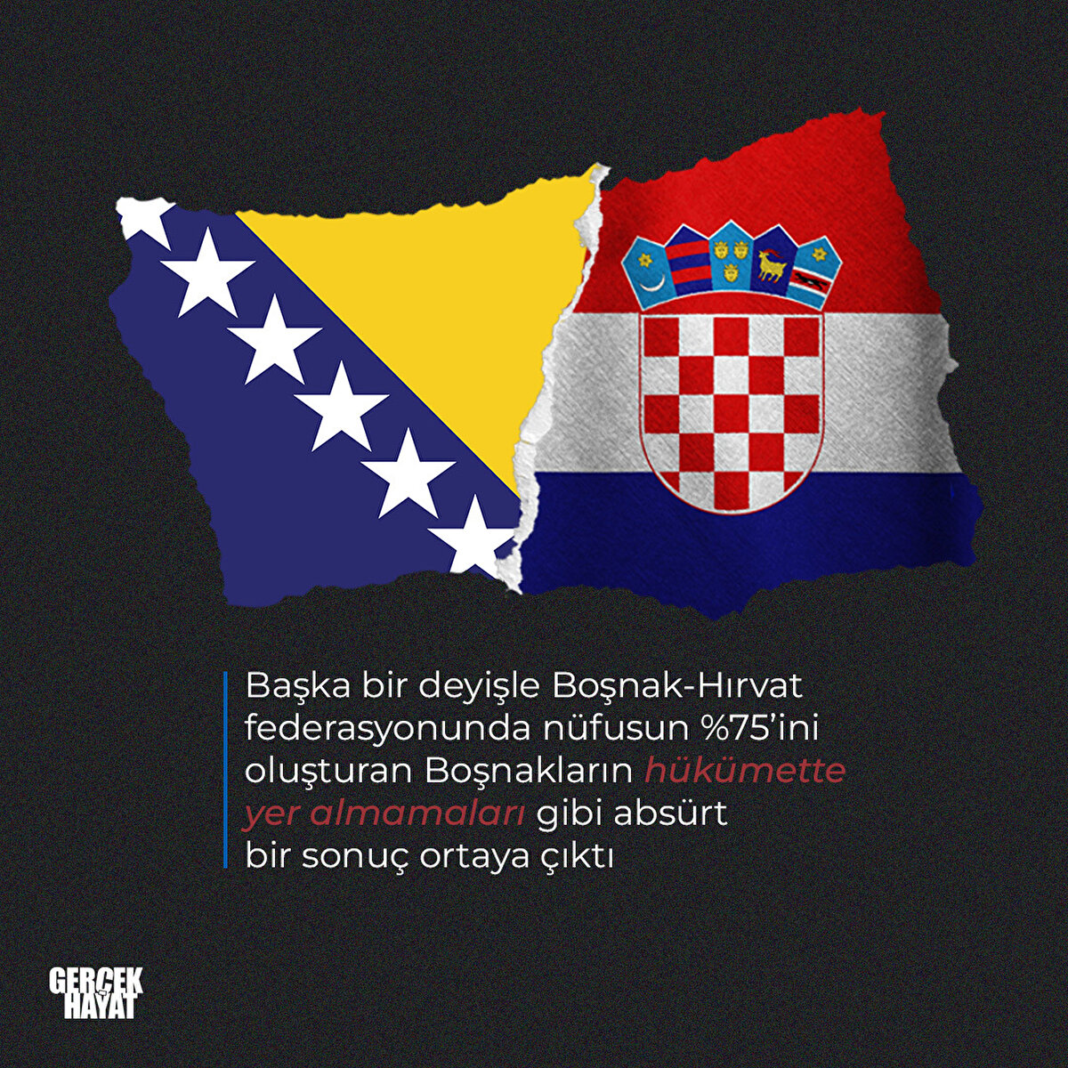 Nüfusun %75’ini oluşturan Boşnaklara hükümette yer verilmedi