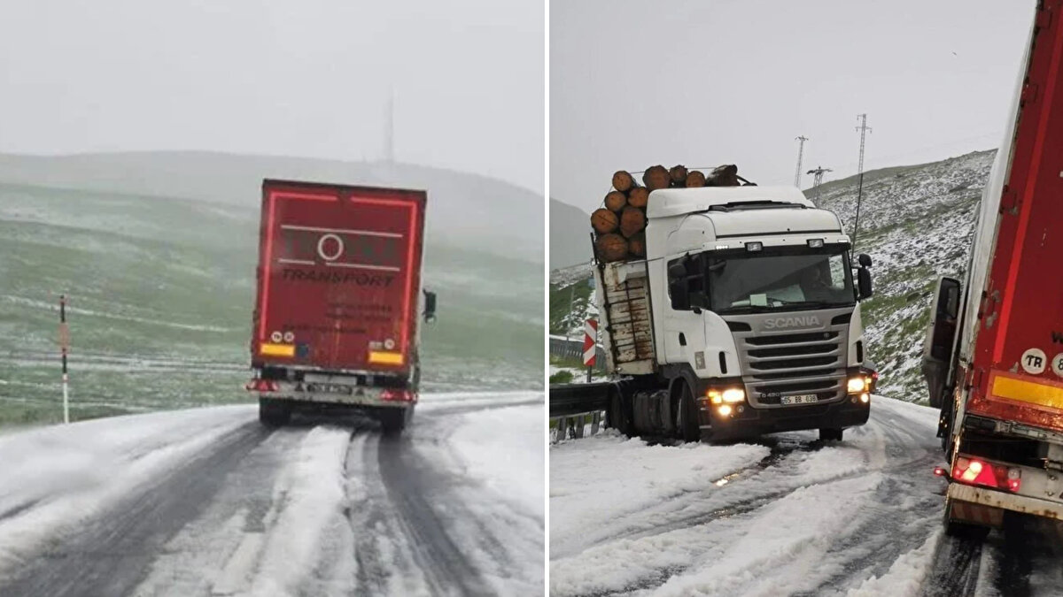 Artvin’in Şavşat ilçesini, Ardahan’a bağlayan 2 bin 685 rakımlı Sahara Geçidi'nin bulunduğu güzergahta hava sıcaklığının düşmesiyle kar yağdı.<br>