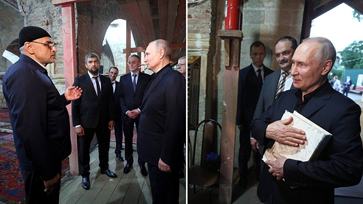 Rusya devlet başkanı Vladimir Putin, Rusya'daki en eski cami olarak geçen 8. yüzyılda yapılan Dağıstan Derbent'teki Cuma Camiini ziyaret etti. 