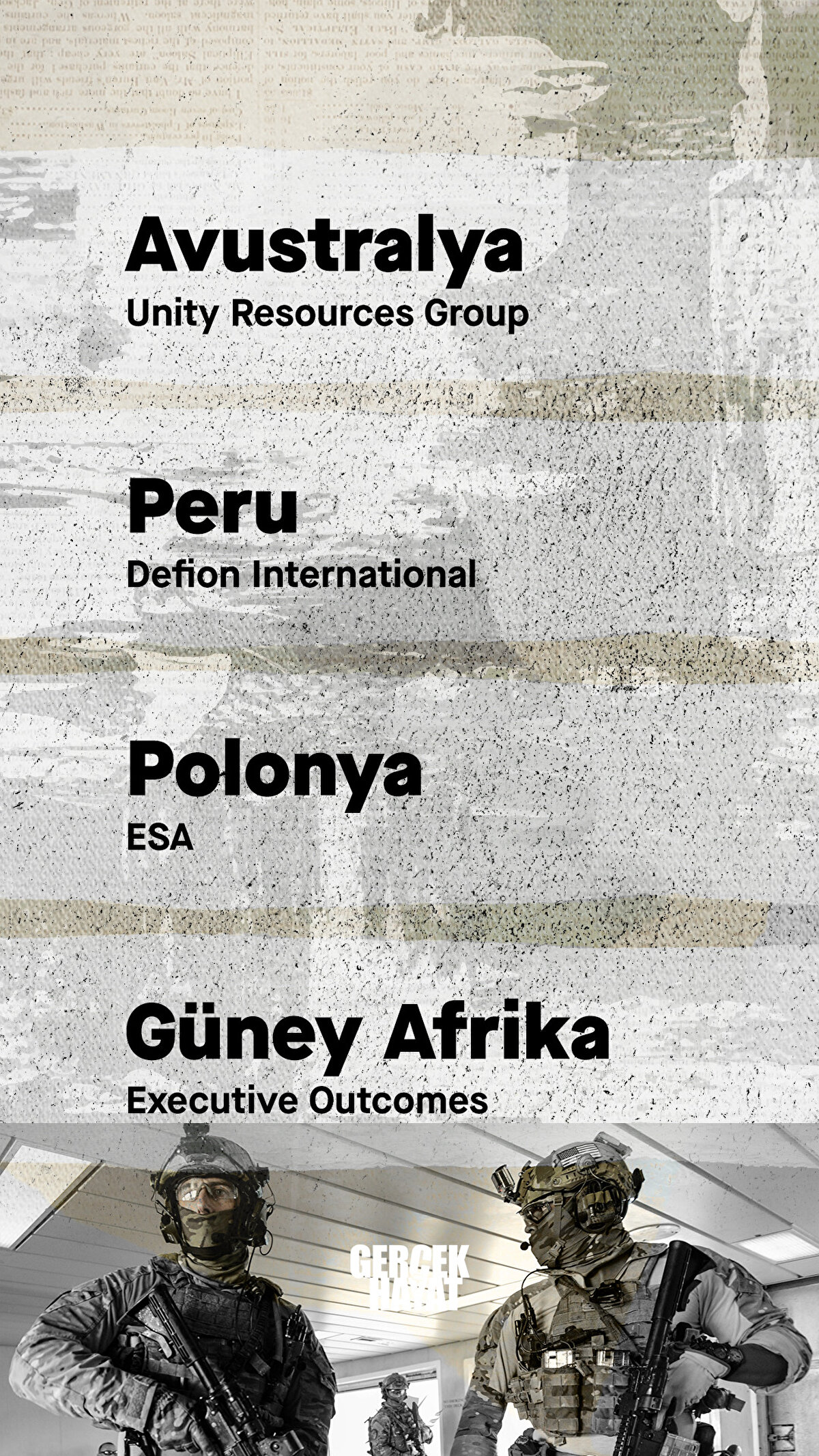 Avustralya, Peru, Polonya ve Güney Afrika