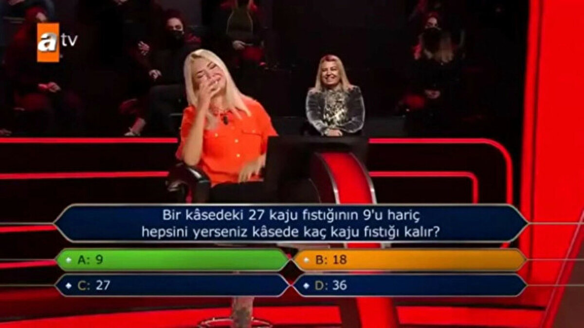 Yarışmacı, soruya 18 yanıtını verince ilk barajı aşamadan yarışmadan elendi.