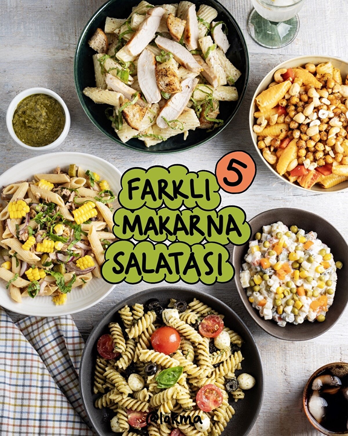 5 Farklı makarna salatası