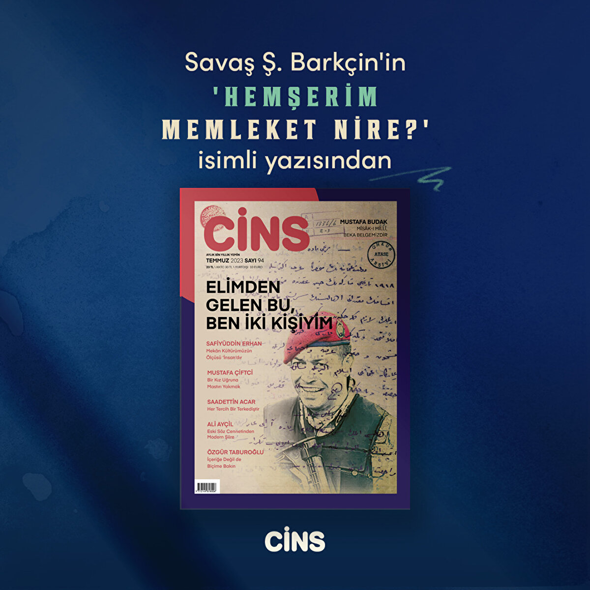 Savaş Ş. Barkçin'in 
'Hemşerim memleket nire?'
isimli yazısından 