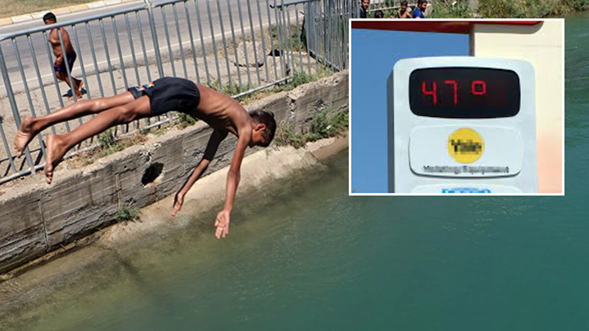 Afrika üzerinden gelen çöl sıcaklıklarının etkilediği kentlerden Adana'da termometreler 47 dereceyi gösterdi. Kavurucu sıcaktan bunalan Adanalılar çareyi parklardaki gölgelik alanlara sığınmakta bulurken, bazı çocuklar ise tehlikeye rağmen, sulama kanallarında yüzerek serinlemeye çalıştı.<br><br>