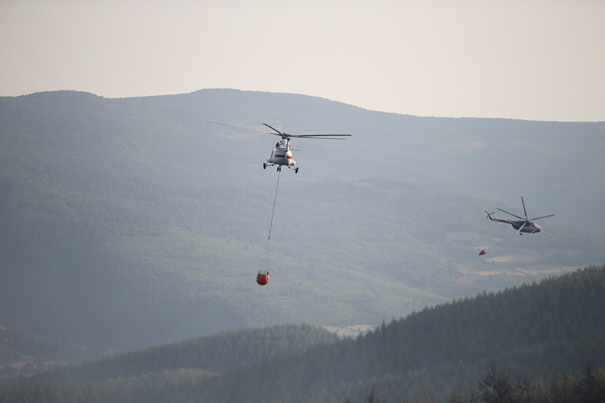 Yangın çıkan alanda inceleme yapan Tarım ve Orman Bakanı İbrahim Yumaklı, Yangın Yönetim Merkezi'nde gazetecilere yaptığı açıklamada yangının kontrol altına alındığını söyledi.<br><br>Yumaklı, havaalanı yakınından başlayan yangının güneye Kemikler Mahallesi'ne doğru hareket ettiğini anlattı.