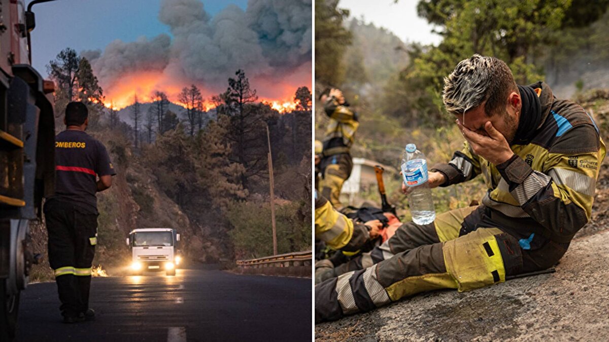 La Palma Adası'nda 14 Temmuz'da çıkan ve halen kontrol altına alınamayan alevler şimdiye kadar 5 bin hektardan fazla ormanlık alanı kül etti.