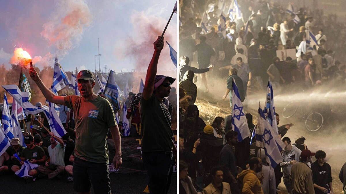 Netanyahu, akşam saatlerinde tartışmalı yargı düzenlemesine ilişkin yaptığı ulusa sesleniş konuşmasında, Yüksek Mahkeme'nin hükümetin üzerindeki denetimini kaldıracak yasa tasarısını savundu.