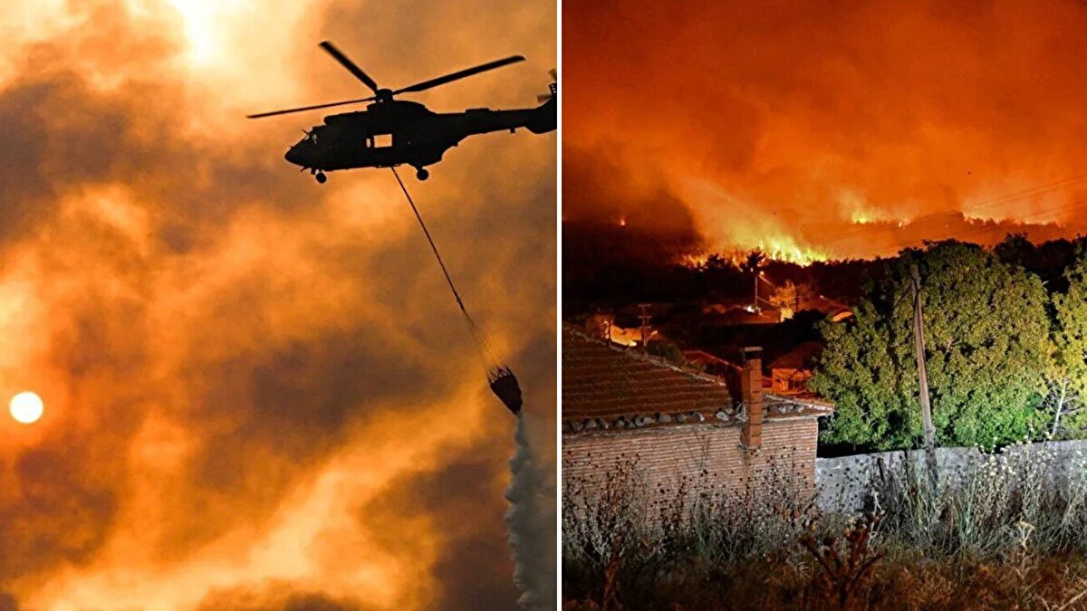 ANTALYA KEMER<br>Türkiye, orman yangınlarıyla mücade etmeye devam ediyor.<br><br>Antalya'nın Kemer ilçesinde pazartesi günü çıkan orman yangını da sürüyor. 200 hektarlık alanda etkili olan alevlere 10 uçak, 27 helikopter ve 654 personelle müdahale ediliyor. Aevlerin büyümesine "spot atma" yani, yanan parçanın rüzgar etkisiyle farklı yere sıçraması da etkili oluyor.