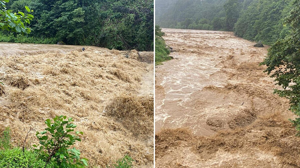 Meteoroloji Genel Müdürlüğü'nün 'sarı kod' yayınlayarak gök gürültülü sağanak yağış uyarısında bulunduğu Doğu Karadeniz'de, Rize'de gece saatlerinde başlayan yağış, sabah etkisini artırdı.