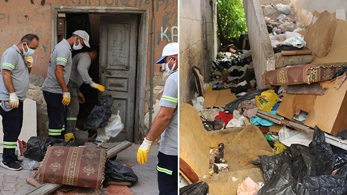 Akdeniz Belediyesinin açıklamasına göre, Yeni Mahalle 5315 Sokak sakinleri, bir binanın zemin katındaki metruk evden kötü koku yayıldığı şikayetiyle Belediyeye başvurdu.