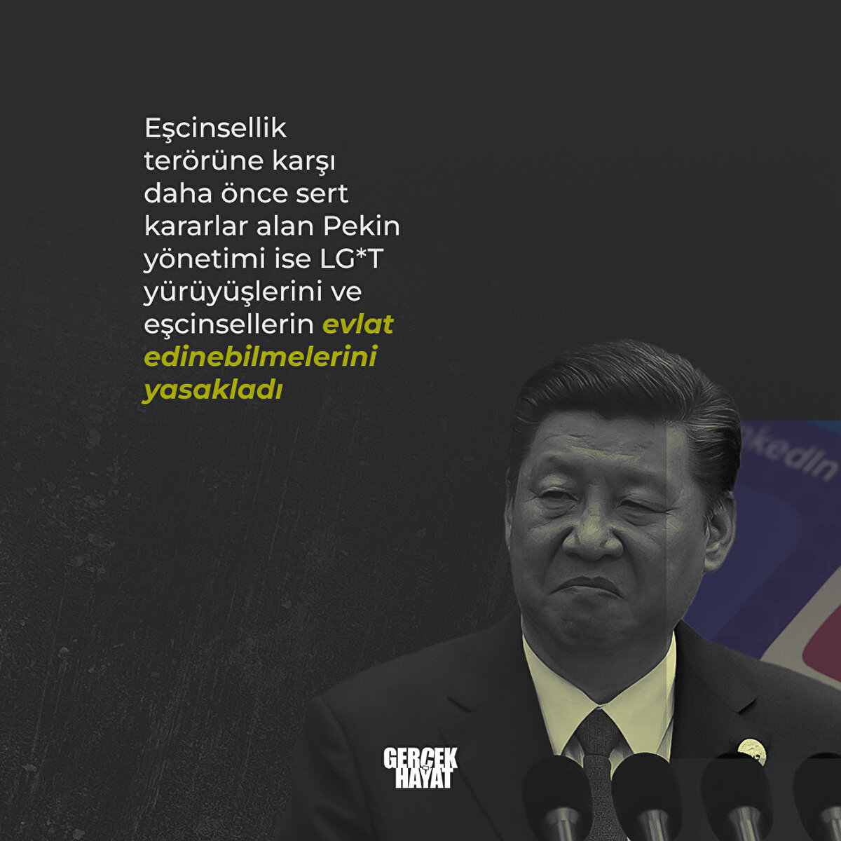 Pekin yönetimi ise LGBT yürüyüşlerini ve eşcinsellerin evlat edinebilmelerini yasakladı