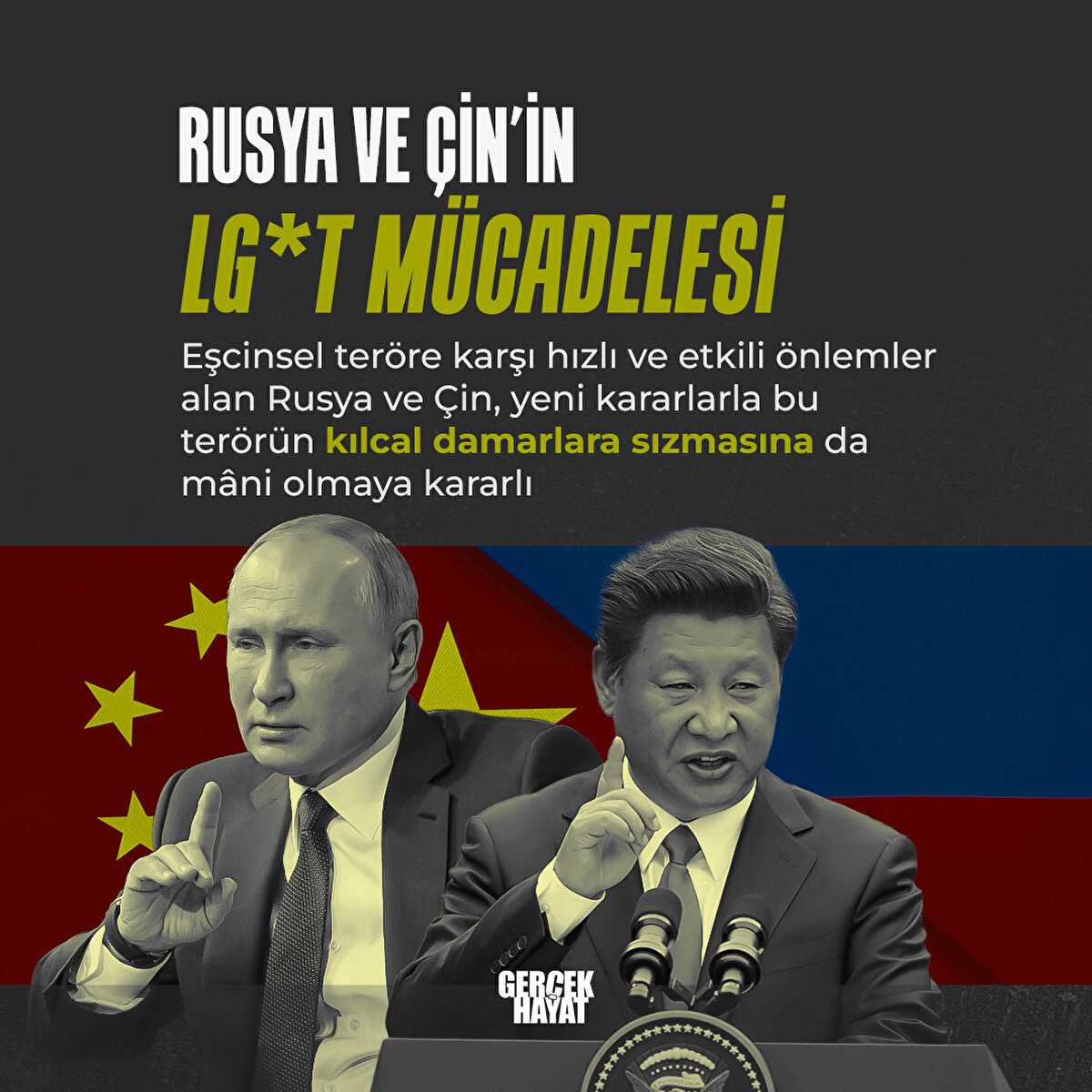 Rusya ve Çin, LGBT terörüne karşı yeni tedbirler aldı