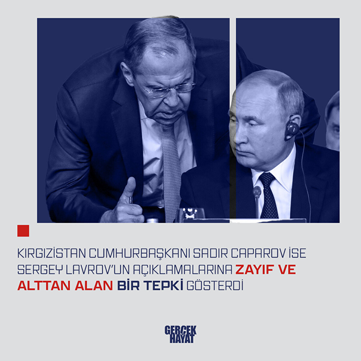 Kırgızistan Cumhurbaşkanı Sadır Caparov, bu açıklamaya zayıf ve alttan alan bir tepki gösterdi