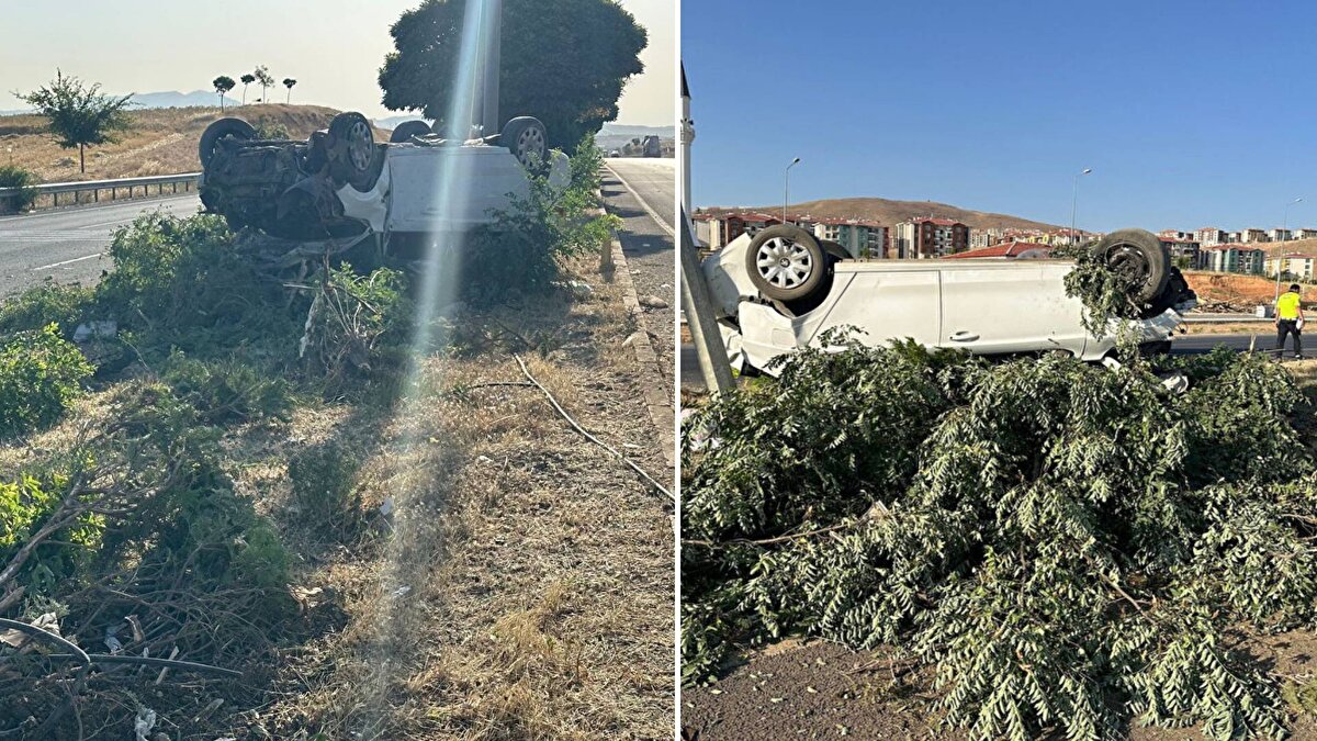 M.K.'nin kullandığı 34 CDN 107 plakalı otomobil, kontrolden çıkarak refüjdeki ağaca ve aydınlatma direğine çarptı. 