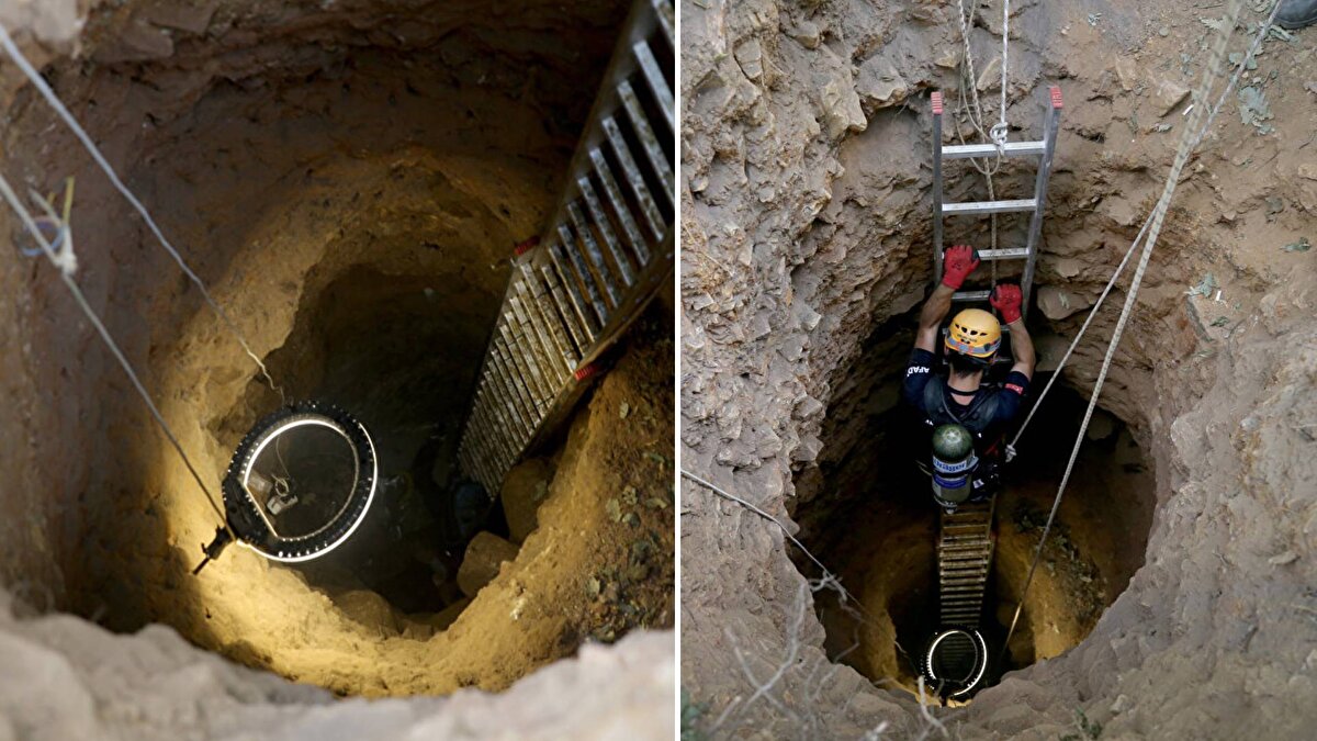 Bölgeye ulaşan ekipler, 1,5 metre genişliğinde 13 metre derinliğinde kazılan çukurda mahsur kalan 3 kişinin kurtarılması için çalışma başlattı.
