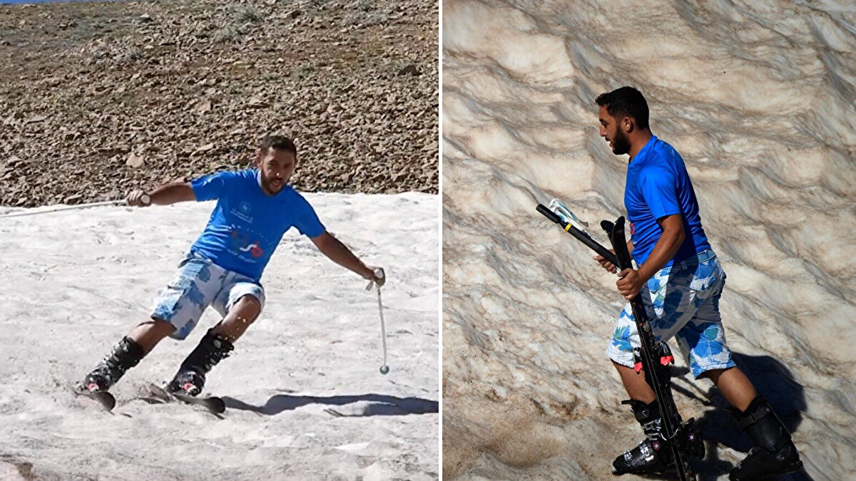 Hava sıcaklığının gölgede 40 dereceyi bulduğu Erzincan'da vatandaşlar, serinlemek için farklı yöntemler geliştiriyor. 