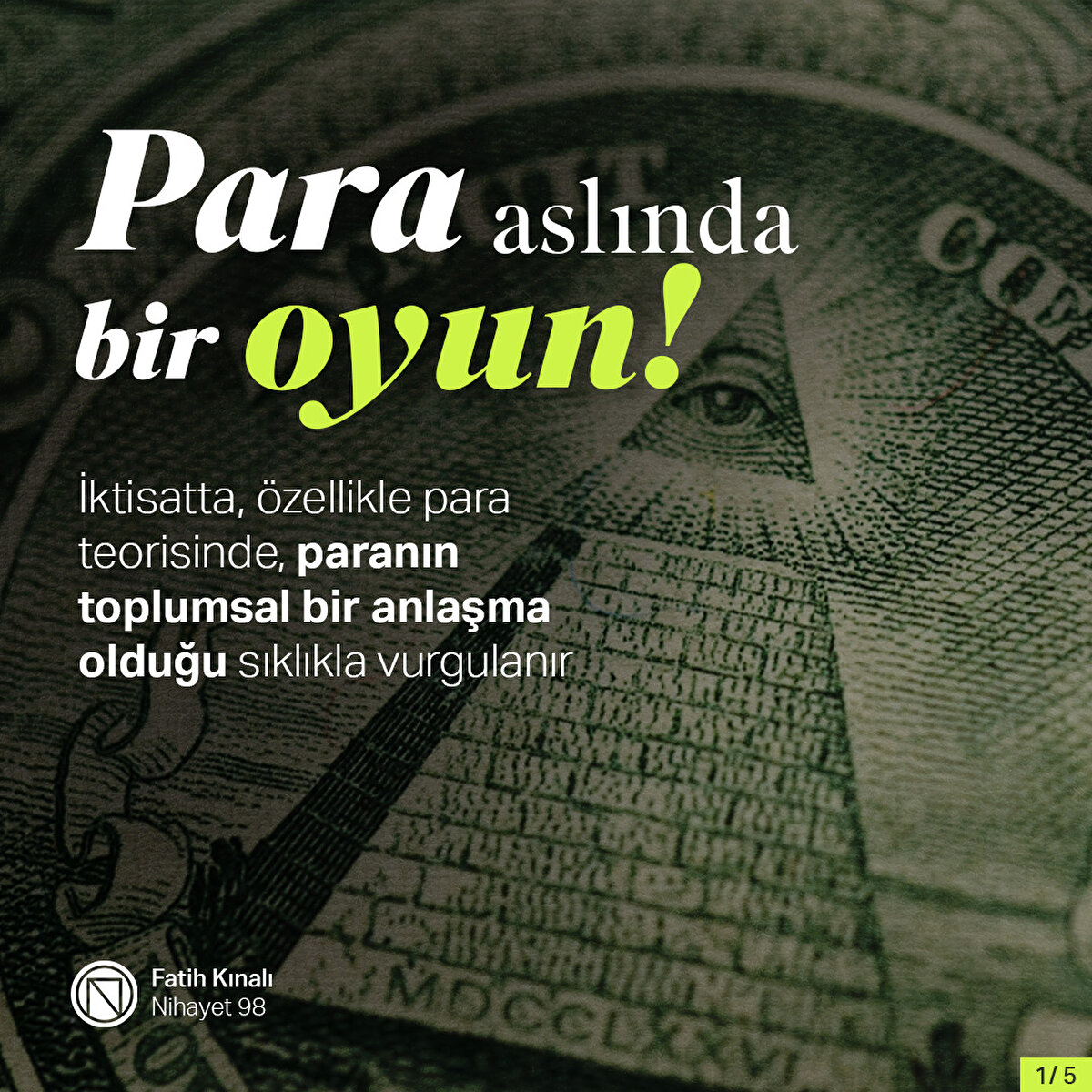 İktisatta, özellikle para teorisinde, paranın toplumsal bir anlaşma olduğu sıklıkla vurgulanır