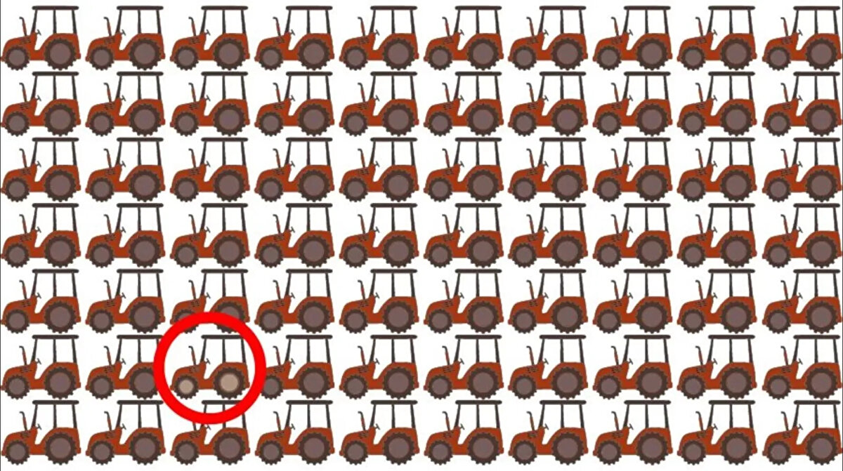 Resimdeki farklı traktörü bulanları tebrik ederiz. Farklı traktörü bulamayanlar için ise işte resimde resimdeki farklı traktör testinin doğru yanıtı:<br><br>