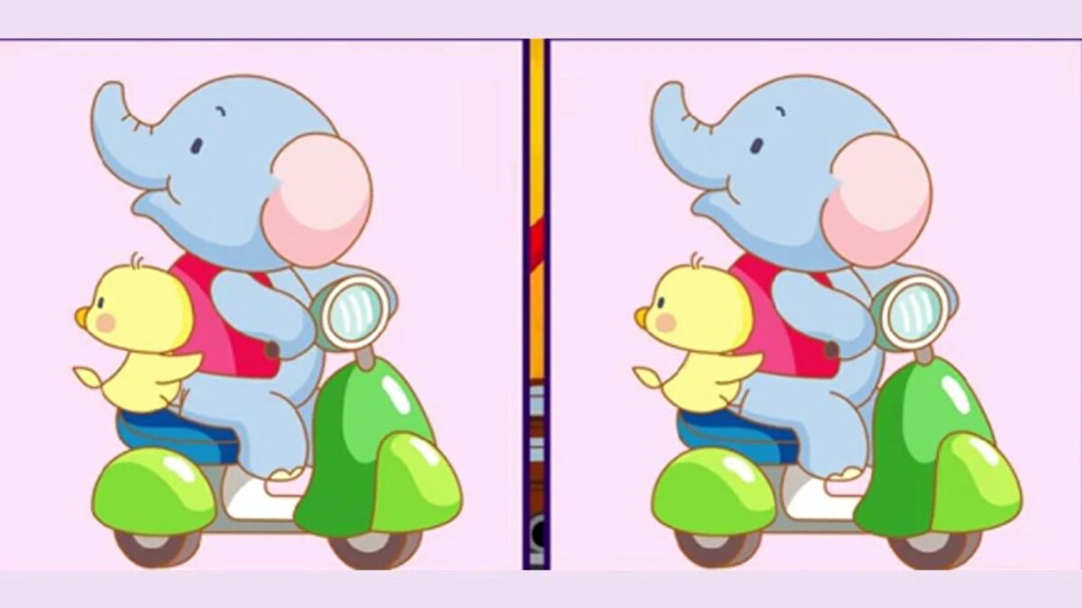 İşte kafanızı karıştıracak yeni bir test. Motosiklet süren fili gösteren bu iki görsel arasında 3 fark var. Bulmak için ise 14 saniyeniz var. <br><br>