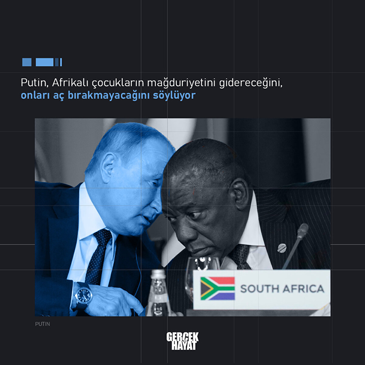 Putin, Afrikalı çocukların mağduriyetini gidereceğini söylüyor