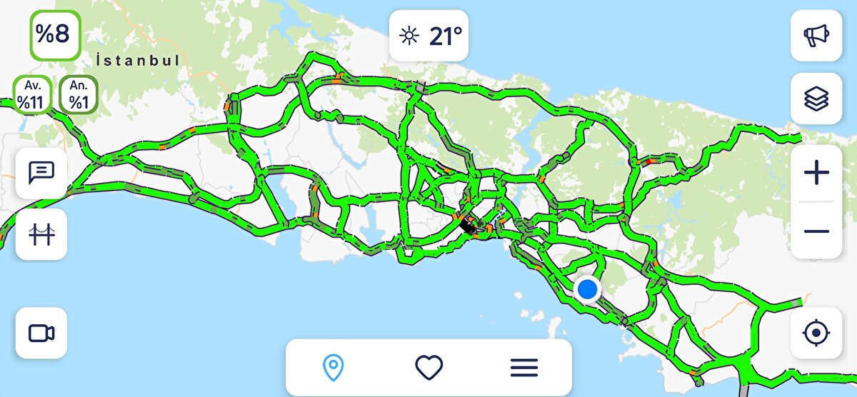 30 Ağustos'un resmi tatil olması sebebiyle de yollarda araç yoğunluğu görülmedi.