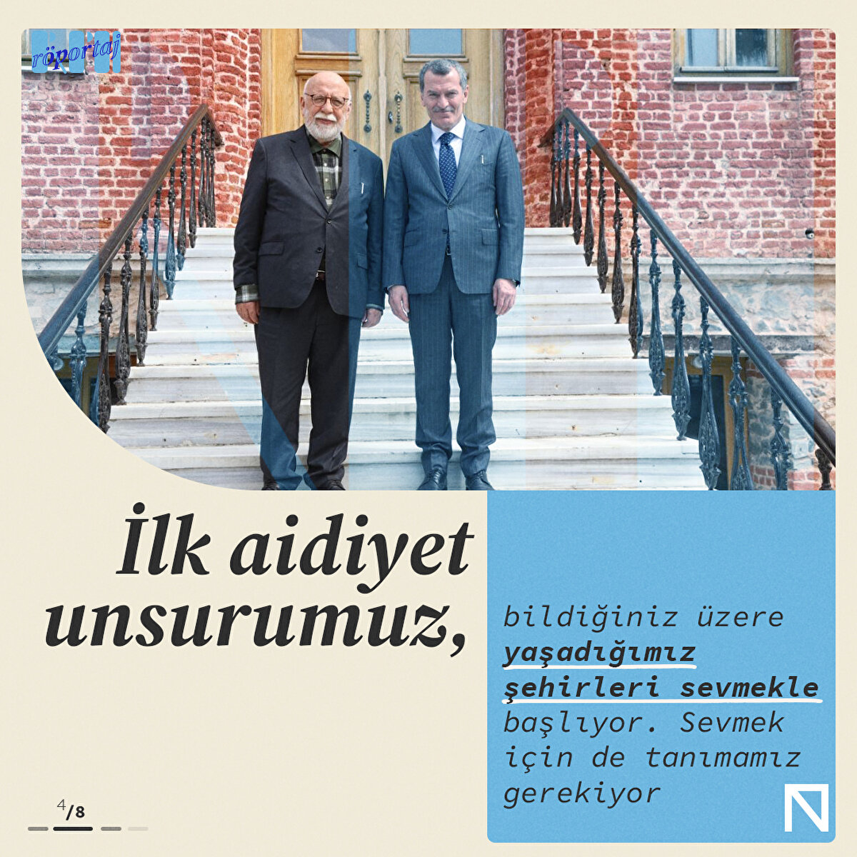 İlk aidiyet unsurumuz, bildiğiniz üzere yaşadığımız şehirleri sevmekle başlıyor. Sevmek için de tanımamız gerekiyor