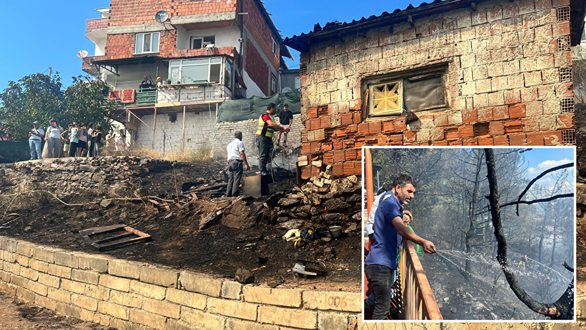 Maltepe'de orman yangını çıktı. Alevler evlerin olduğu bölgeye yanaştı. 